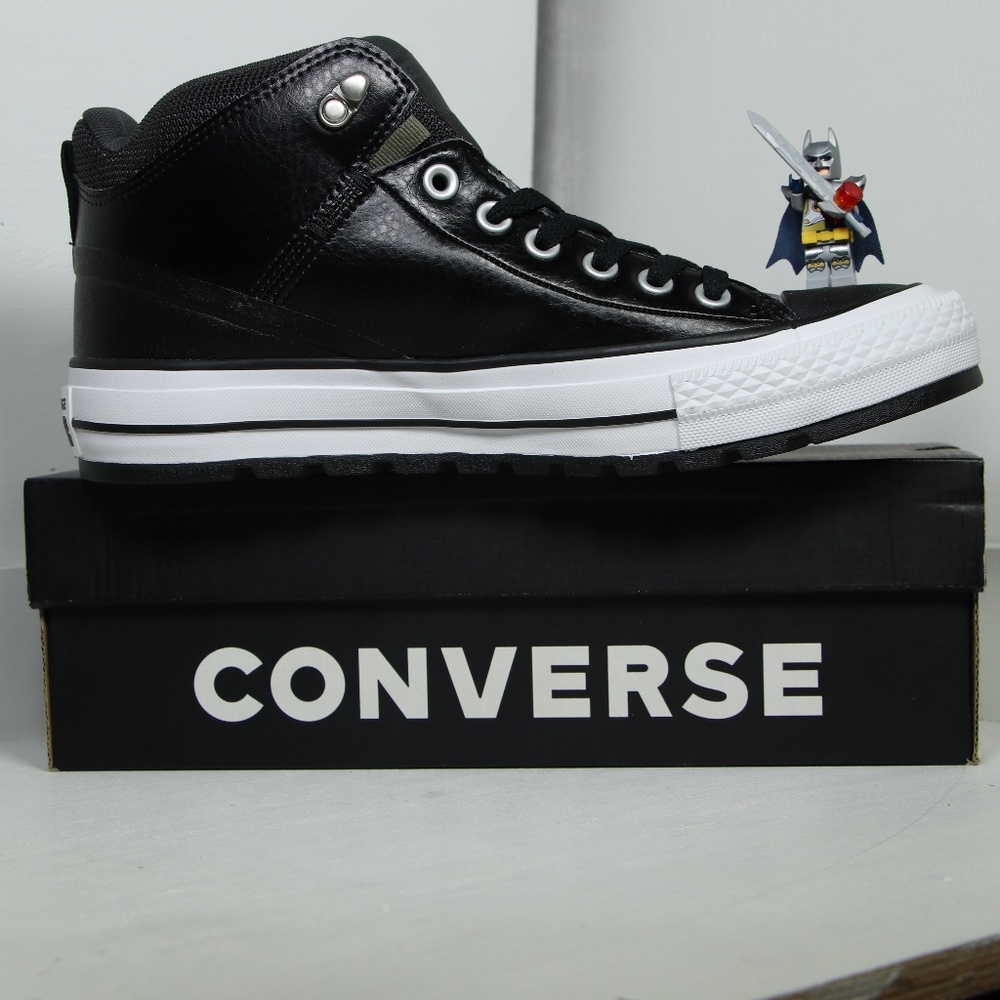 Black Leather Converse All Star Insulation Boots